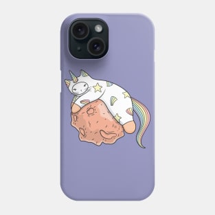 Weird Unicorn Cat on asteroid hunt Phone Case