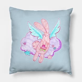 Peach Fruit Angel Bunny Pillow