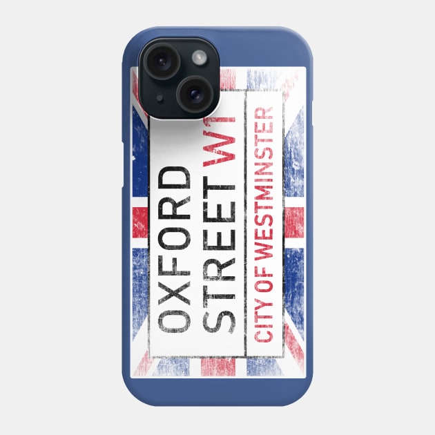 OXFORD ST LONDON Union Jack Distressed Phone Case by Scarebaby