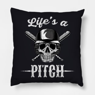 Life's a Pitch Baseball Pitcher Gift Pillow