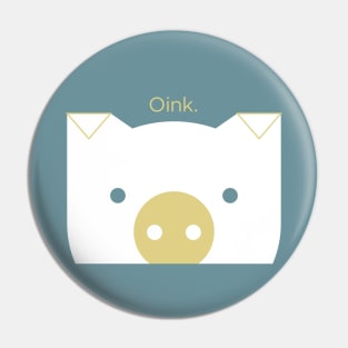 Peek-a-Boo Pig in Blue-Green and Gold Pin