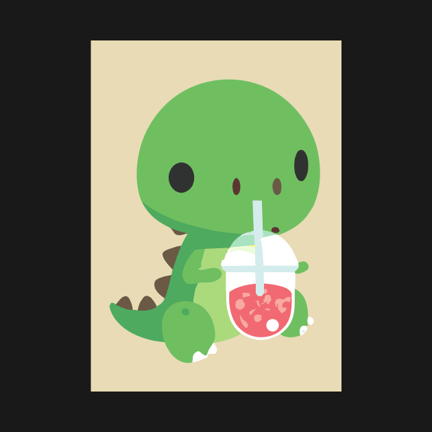 Cute Baby Dinosaur drinks Shake by maxcode