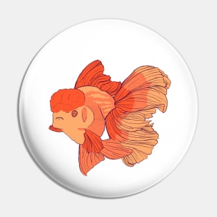 Cute OrangeOranda Goldfish Pin