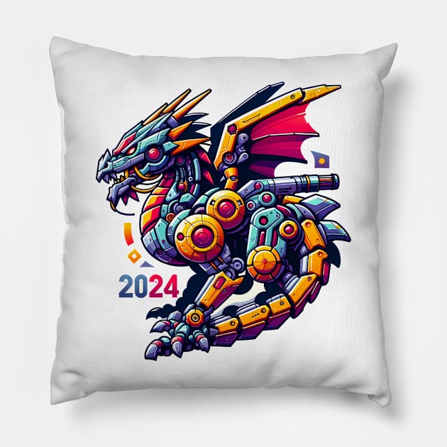 Year of the Dragon  Zodiac Lunar New Year  2024 design Pillow by marklink