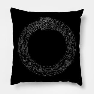 White Ouroboros Pillow