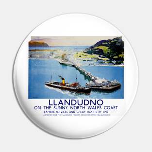 Vintage British Railways Travel Poster for Llandudno Pin