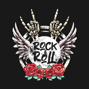 Lets Rock Rock&Roll Skeleton Hand Retro Vintage Rock Concert T-Shirt