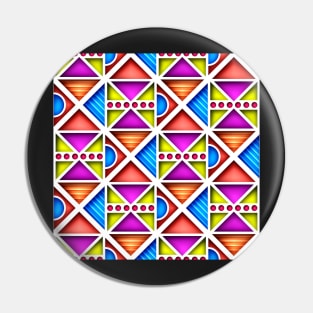 3d Geometric Pattern, Triangular Motifs Pin