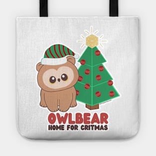 Owlbear Home for Critmas (Christmas // D20) Tote