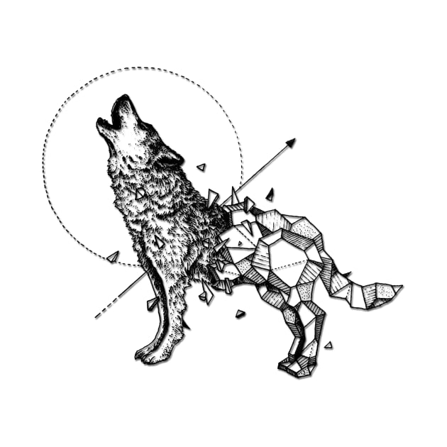 Geometerical Wolf - Tattoo Design by Affiliate