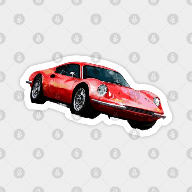 Ferrari Dino Magnet by Z Garage Art