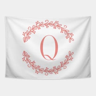 Pink Monogram Letter Q Tapestry