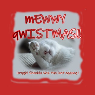 Cute Cat Merry Christmas Design T-Shirt