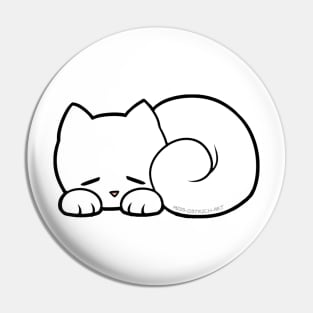 Sleepy Cat - White Pin