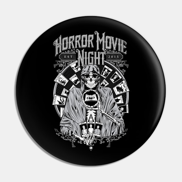 Horror Movie Night - Tarotvision (grey) Pin by Horror Movie Night