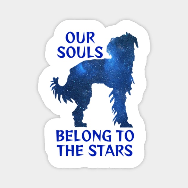 Midnight Blue Sapphire Milky Way Galaxy Chinese Crested Dog - Our Souls Belong To The Stars Magnet by Courage Today Designs