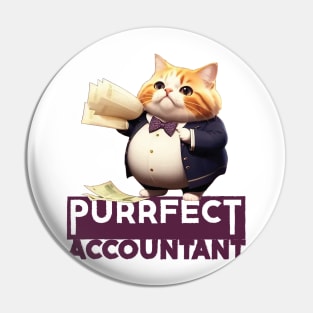 Just a Purrfect Accountant Cat Pin