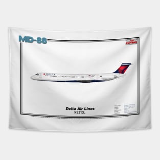 McDonnell Douglas MD-88 - Delta Air Lines (Art Print) Tapestry