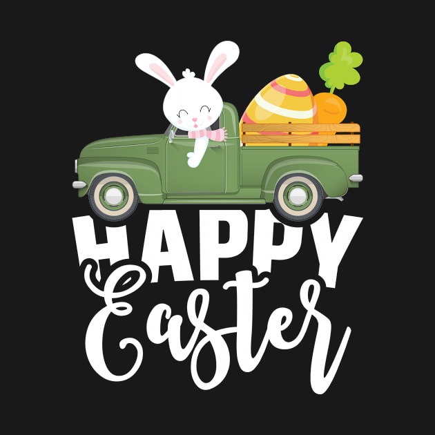 Happy Easter Vintage Truck Bunny by teevisionshop