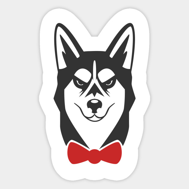 Mad Tie Husky Dog Husky Sticker Teepublic