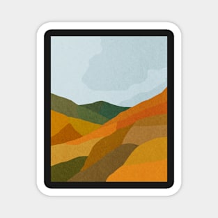 Abstract landscape, Retro, Mid century art Magnet