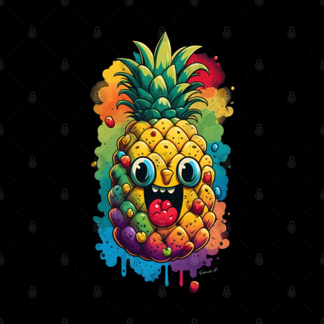 Colorful Pineapple Comic by Farbrausch Art