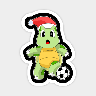 Turtle Christmas Soccer Magnet