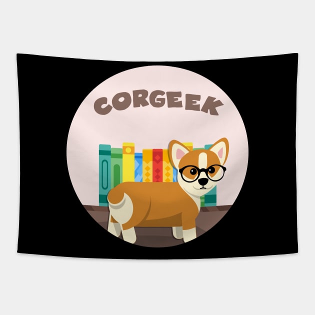 reading corgi corgeek Tapestry by GoranDesign