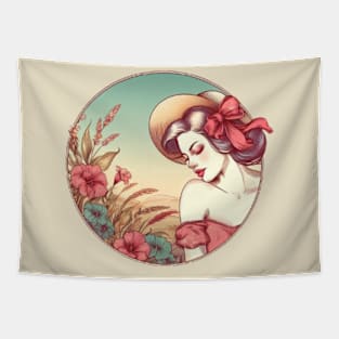 summer dreamy hippie vintage girl Tapestry