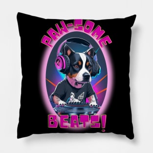 Dog DJ: "Paw-some Beats" Pillow