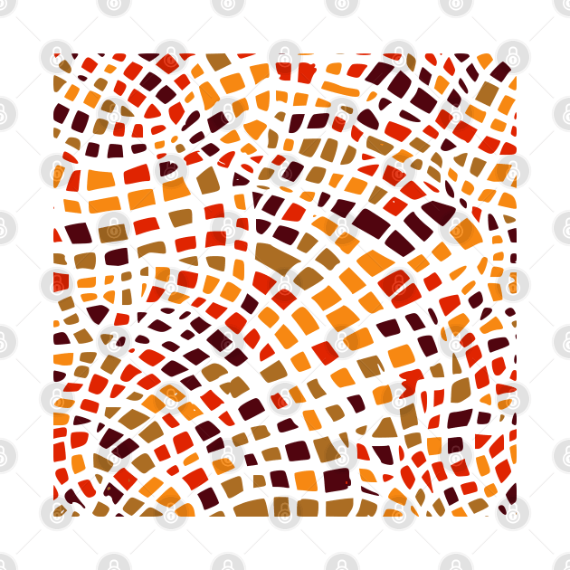 Masonry Styled Brown Red Orange Abstract Art by Golptika Design