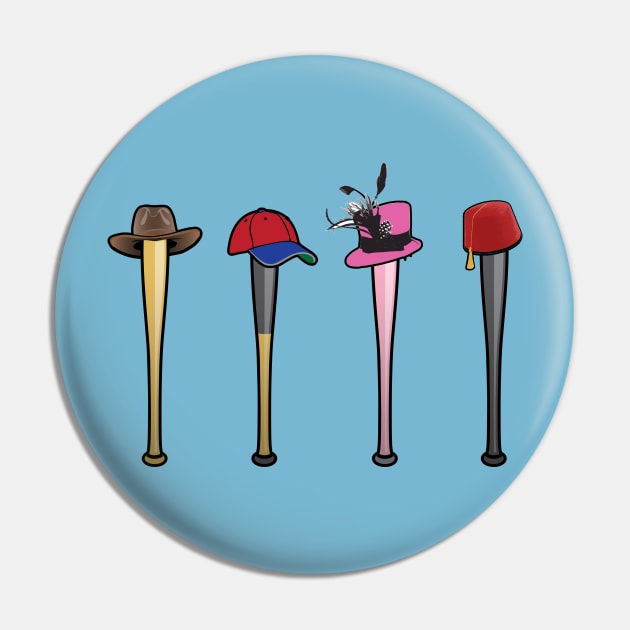 Hats for Bats Pin by SD