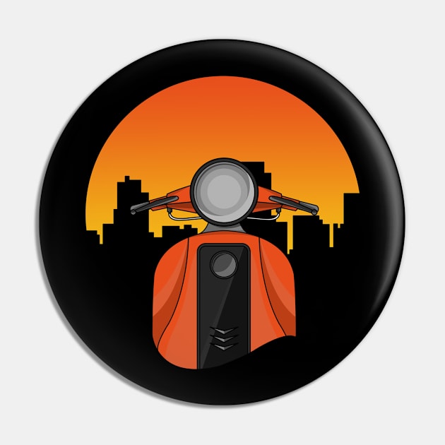 Cool Moped with Cityview Pin by Markus Schnabel