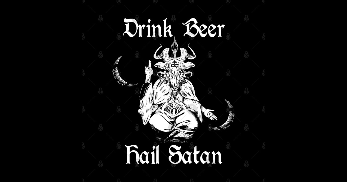 Baphomet Drink Beer Hail Satan Drink Beer Hail Satan Sticker