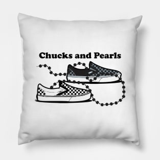 chucks and pearls Pillow