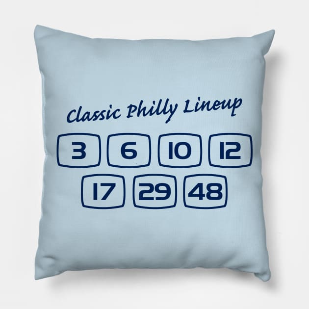 Classic Philly Lineup (variant) Pillow by GloopTrekker