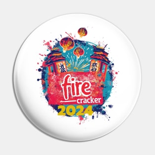 Green Fire Cracker: Popart Chinese New Year Celebration Pin