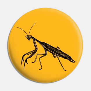 Praying Mantis - hand drawn detailed animal lovers design Pin