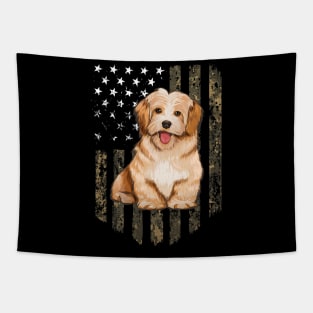 Havanese Camo American Flag 4Th Of July Usa Tapestry