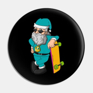 Cool Blue Santa Claus Christmas Pin