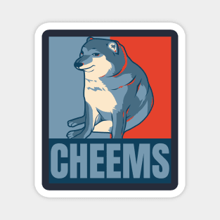 Cheems Political Poster Style Dog Meme Magnet