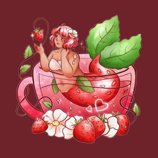 Mermaid Teacup - Strawberry Sweetheart T-Shirt