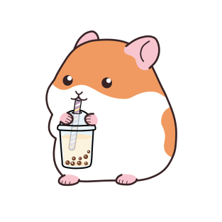 Squishy Hamster Loves Boba T-Shirt