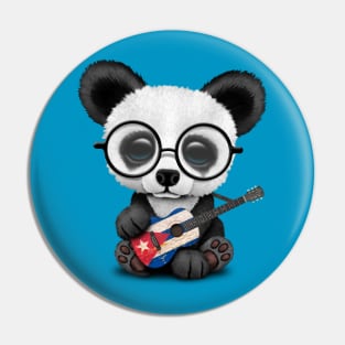 Baby Panda Playing Cuban Flag Guitar Pin