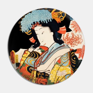 Traditional Japanese Woman Painting Pin