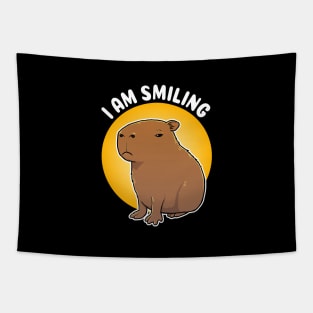 I am Smiling Capybara Cartoon Tapestry