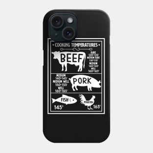 Kitchen Cooking Temperatures Chart Phone Case