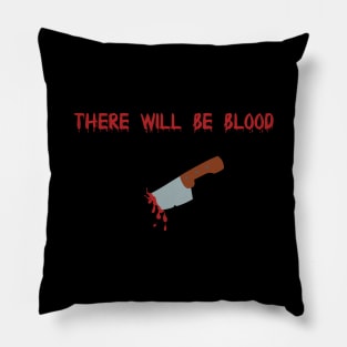 Bloody Halloween Saying With Stabbing Knife Pillow