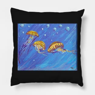 Jelly Fish Painting Pillow