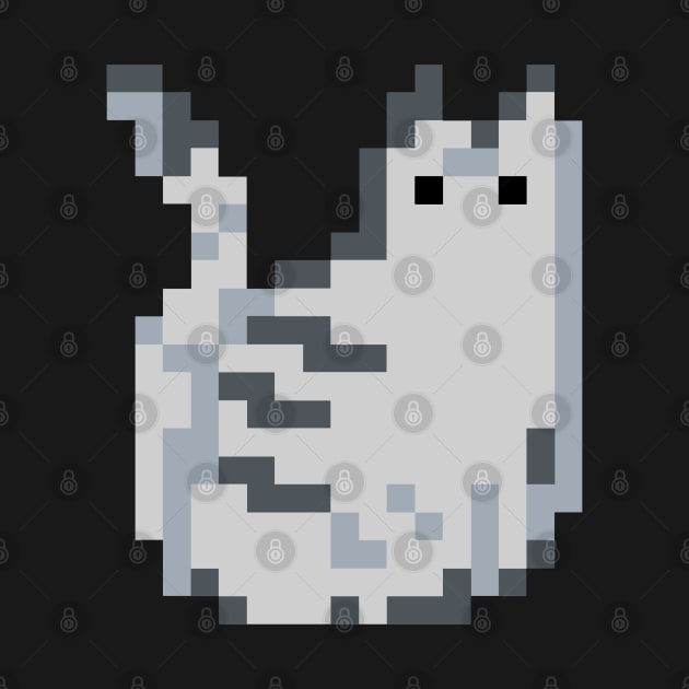 Cat Pixel Art - grey dark by Uwaki